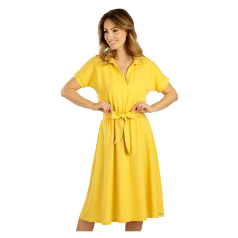 Litex Dámske košeľové šaty 5E104 karí žltá