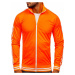 Oranžová pánska mikina na zips bez kapucne retro style Bolf 11113