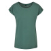 Build Your Brand Voľné dámske tričko s ohrnutými rukávmi - Pale leaf
