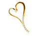 Prívesok v žltom zlate 585 - predĺžené srdce so zirkónikmi na nožičke