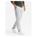 Ombre Men's knit joggers with pleats - light grey