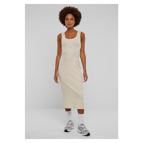 Women's Long Rib Dress Cream Urban Classics