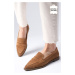 Mio Gusto River Genuine Suede Tan Women's Loafer Casual Flat Shoes