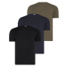 TRIPLE SET T8569 DEWBERRY BIKE COLLAR MENS T-SHIRT-BLACK-NAVY BLUE-KHAKI