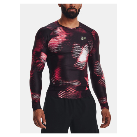 Červeno-čierne pánske tričko Under Armour UA IsoChill Prtd Comp LS