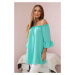 Spanish blouse with ruffles on the sleeve mint