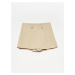 Dilvin 80775 Pleated Shorts Skirt-stone