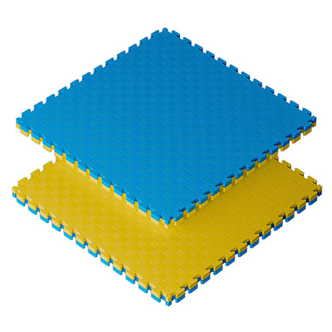 Sportago Tatami Taekwondo podložka 100x100cm žltá-modrá - 4 cm