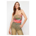 Trendyol Multi Color Strapless Lined Draped Tulle Knitted Blouse