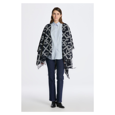 PONČO GANT G PATTERN PONCHO EVENING BLUE