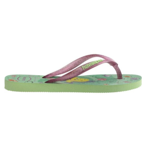 HAVAIANAS KIDS SLIM PRINCESS Dievčenské žabky, svetlo zelená, veľkosť 31/32