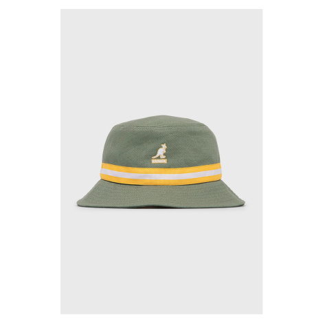 Bavlnený klobúk Kangol zelená farba, bavlnený