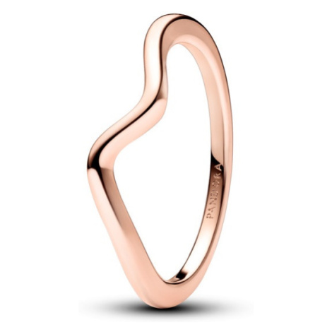 Pandora Vlnitý bronzový prsteň Timeless Rose 183095C00 58 mm