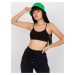 Black sports crop top with padded cups