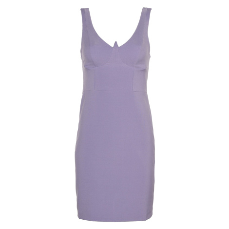 Trendyol fialový golier detailné šaty