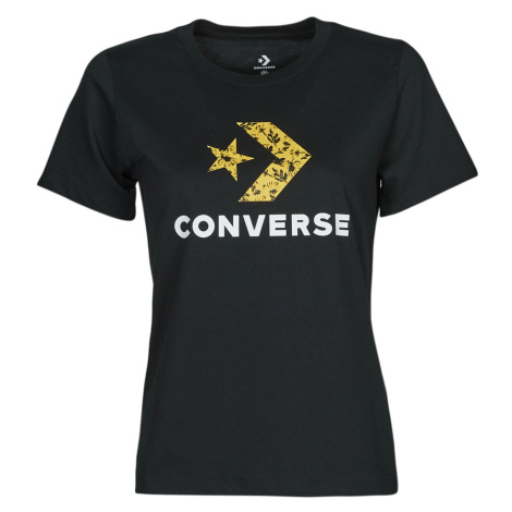 Converse  STAR CHEVRON HYBRID FLOWER INFILL CLASSIC TEE  Tričká s krátkym rukávom Čierna