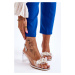 Fashionable transparent sandals with silver Carmelo ornaments