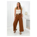 Viscose trousers with wide legs Camel