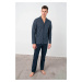 Vamp - Elegantné pánske dvojdielne pyžamo 17603 - Vamp tmavě modrá - vzor