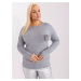 Plus size grey casual knit sweater
