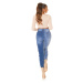 Sexy Highwaist Bi-Color Mom Jeans denimblue