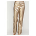 Madmext Gold Leather Basic Women's Trousers