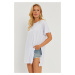 Cool & Sexy Women's White Ruffle Long T-Shirt