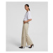 Nohavice Karl Lagerfeld Wide Leg Cotton Pants W/ Logo Hnedá