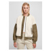 Women's Oversized Sherpa Mixed Bomber Jacket whitesand/darkolive