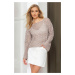 Trendyol Mink Thin Openwork/Hole Knitwear Sweater