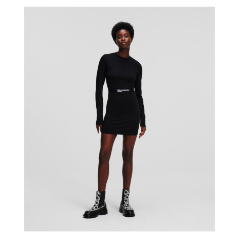 Šaty Karl Lagerfeld Jeans Klj Fitted Lslv Tee Dress Čierna