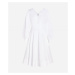 Šaty Karl Lagerfeld Zip Front Shirt Dress Biela