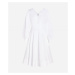 Šaty Karl Lagerfeld Zip Front Shirt Dress White