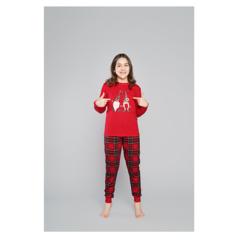 Santa pajamas for girls, long sleeves, long pants - red/print Italian Fashion
