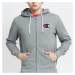 Champion Satin C Logo Hooded Full Zip Sweatshirt Melange Grey