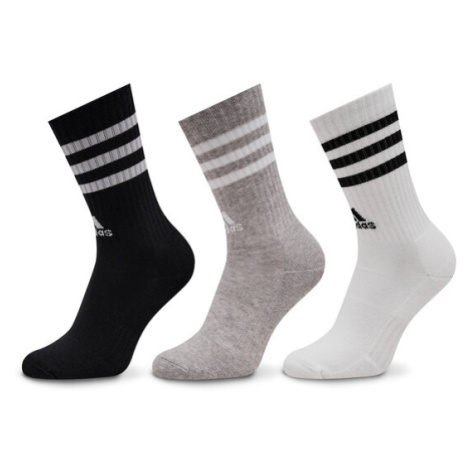 Adidas Ponožky Vysoké Unisex 3-Stripes Cushioned Crew Socks 3 Pairs IC1323 Sivá