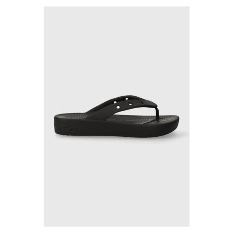 Žabky Crocs Classic Platform Flip W dámske, čierna farba, na platforme, 208727
