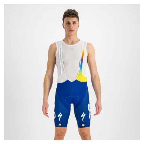 SPORTFUL Cyklistické nohavice krátke s trakmi - TOTAL ENERGIES BODYFIT PRO CLASSIC - biela/modrá