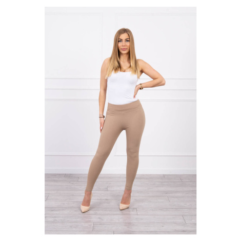 Striped leggings trousers beige