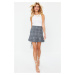 Trendyol Gray Flounce Tweed Fabric Mini Woven Skirt