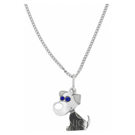 Praqia Jewellery Dievčenské strieborný náhrdelník Psík KO2068_CU035_40_RH (retiazka, prívesok)