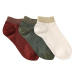 Blancheporte Súprava 3 párov jednofarebných nízkych ponožiek s vrkočovým vzorom khaki+bordo+ražn