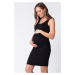 Čierno-leopardie košeľové tehotenské midi šaty Indira