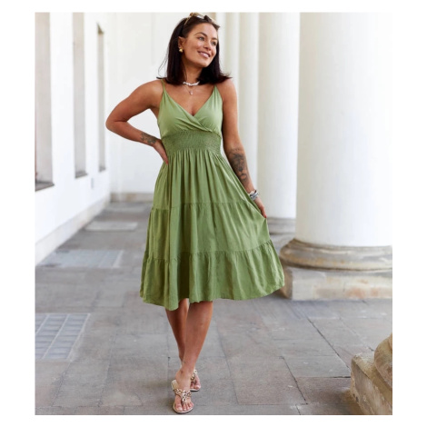 UR/CEO Green flared dress Fiorentini