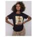 Women's black t-shirt with print