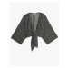 Koton Crop Cardigan with Wrap Tie Detail V-Neck Bat Sleeve