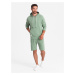 Ombre Men's sweatshirt set kangaroo sweatshirt + shorts