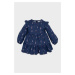 DEFACTO Baby Girl Crew Neck Floral Patterned Ruffle Long Sleeve Twill Dress