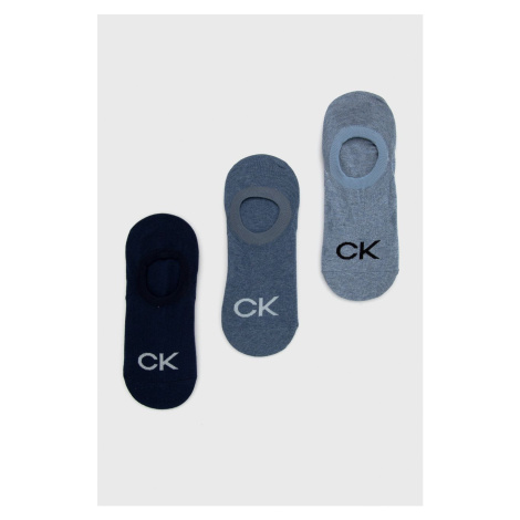 Ponožky Calvin Klein (3-pak) pánske, tmavomodrá farba, 701218723
