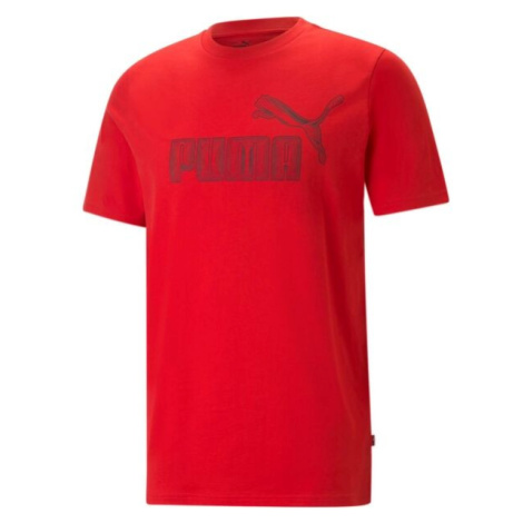 Puma POWER LOGO TEE Pánske tričko, červená, veľkosť